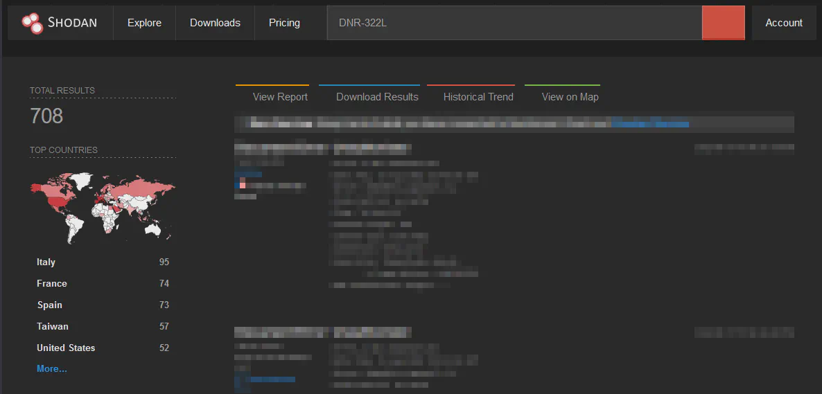 Shodan Search Results