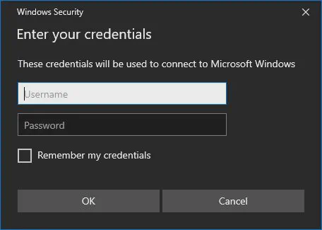 Microsoft Credential Window