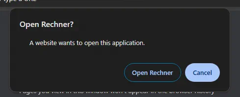 A website wants to open this application