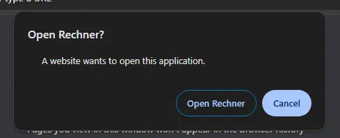 A website wants to open this application